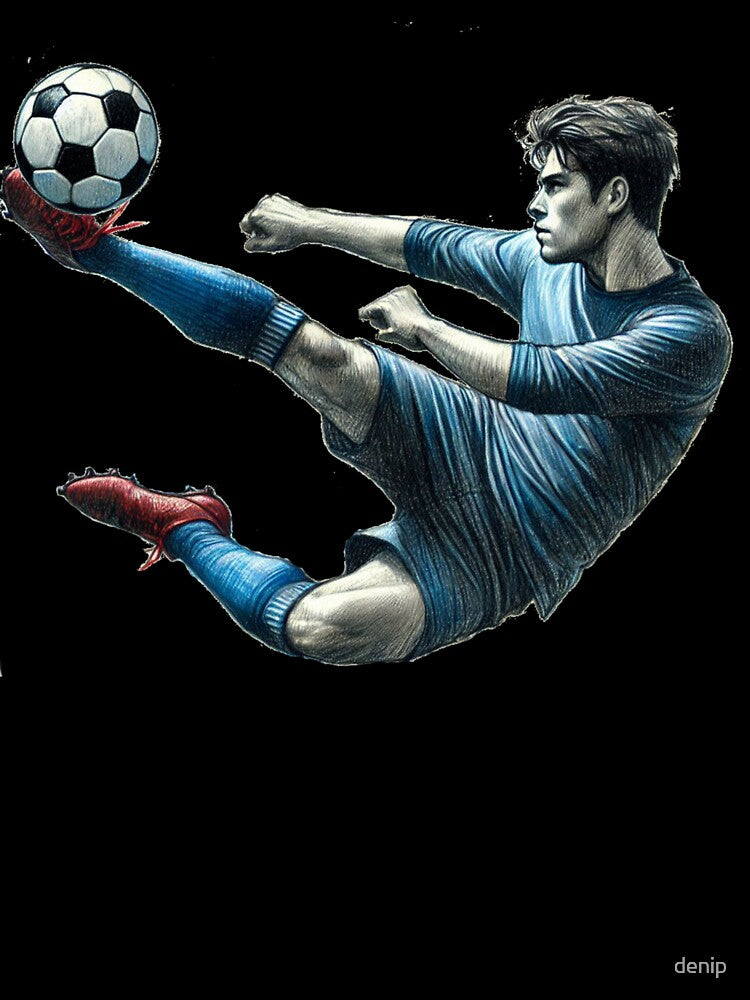 Scissor Kick Soccer Art – Dynamic Football Action Moment by denip