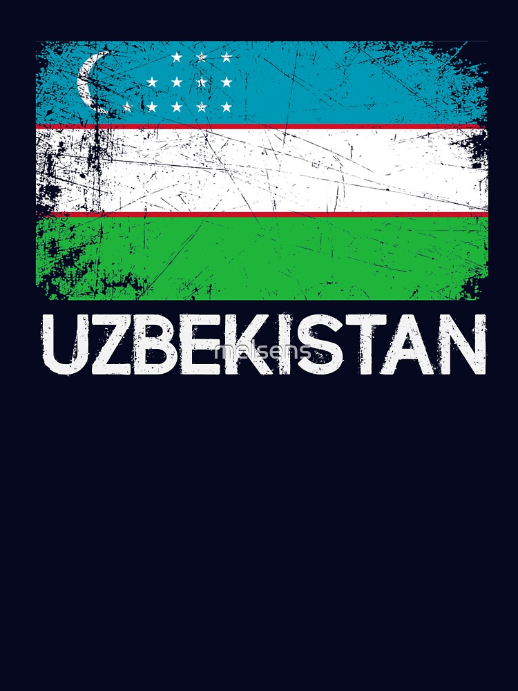 Uzbek Flag Design | Vintage Made In Uzbekistan Gift by melsens