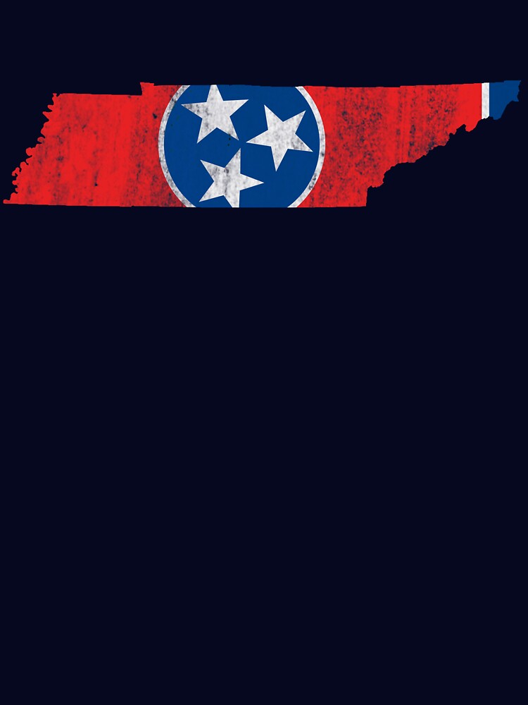Distressed Volunteer State Tennessee Flag Map Shirt Gear by DynamicDesign