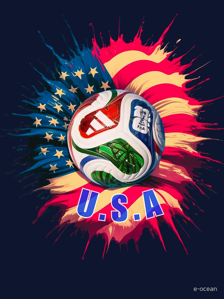 United States Soccer American Football USA Futbol T-Shirt by e-ocean