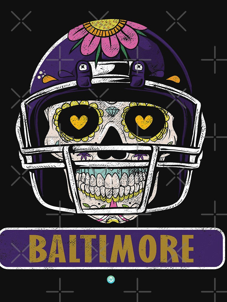American Football - Baltimore Skull Football Gift by woormle