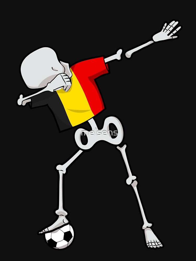 Dabbing Soccer Football Skeleton Belgium by melsens