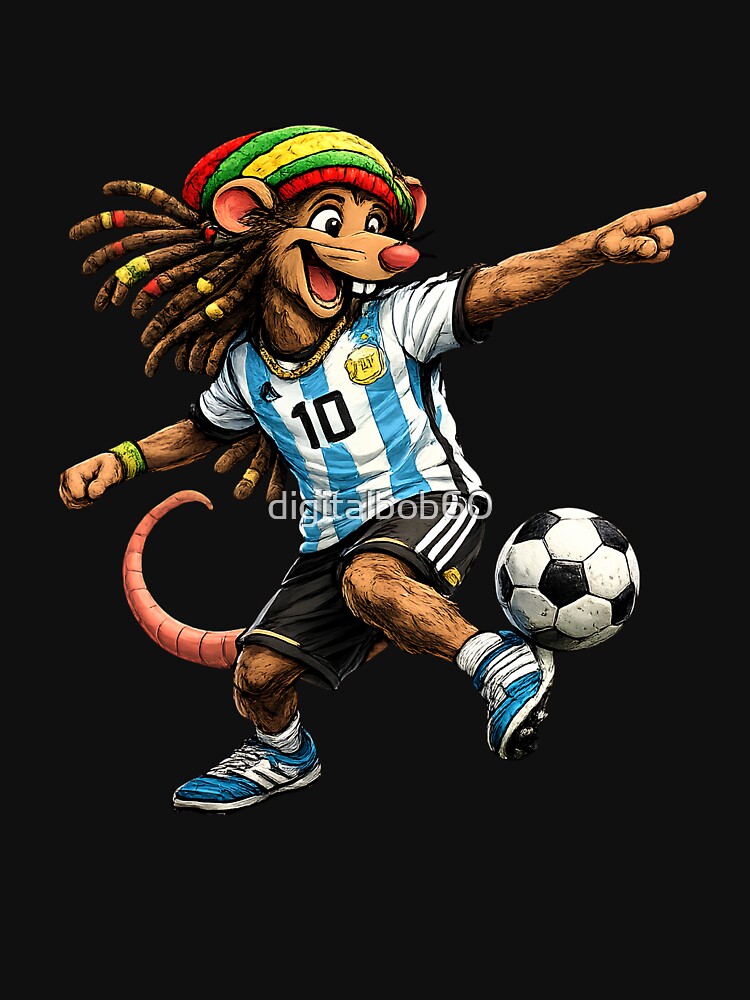 Rastafarian Argentina Football Mouse Number 10 by digitalbob60