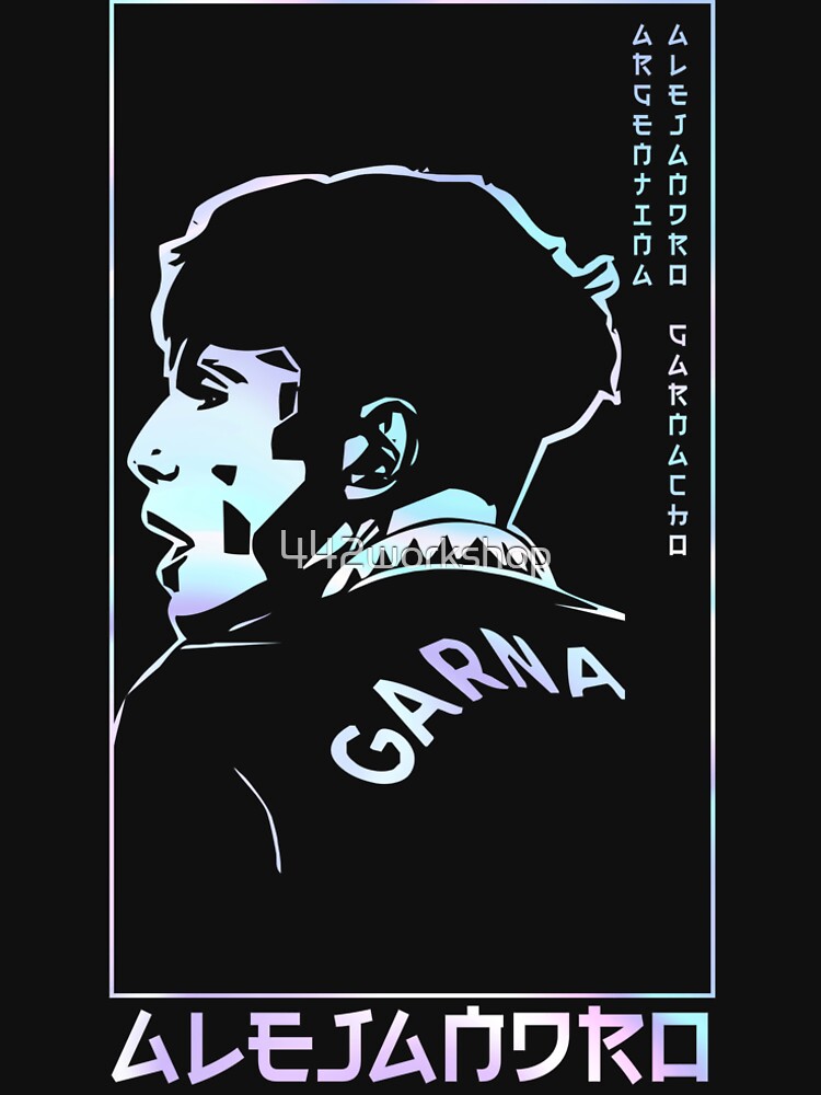 Alejandro Garnacho holographic Style Portrait art illustration by 442workshop