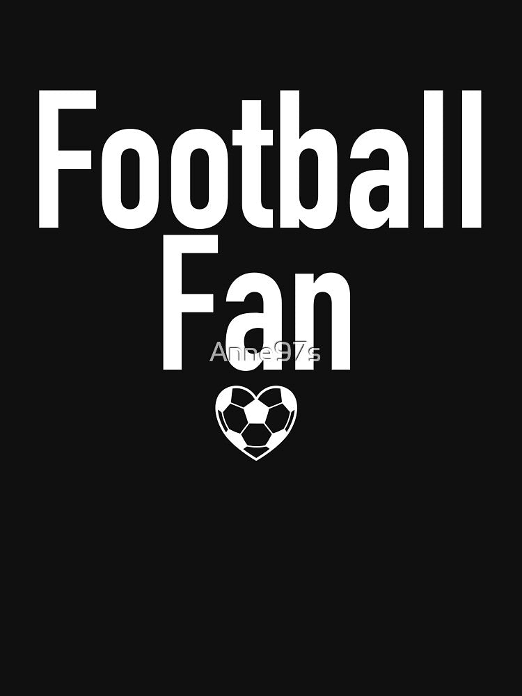 Football Fan Heart Typography White by Anne97s