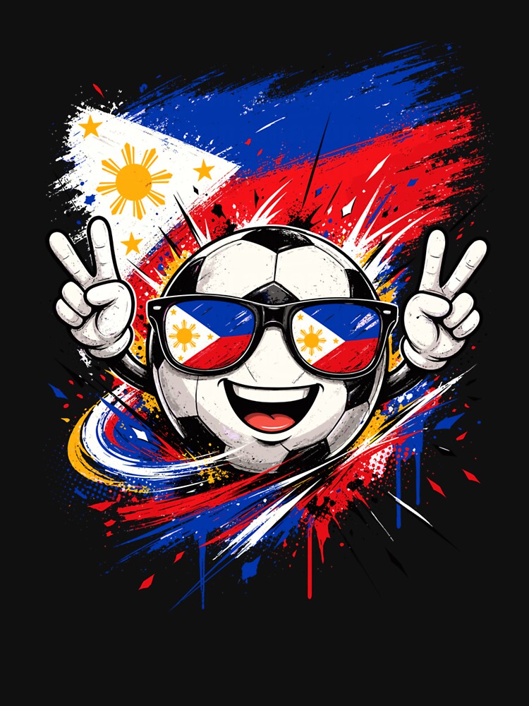 Philippines Flag Soccer Ball Filipino Football Fan Cartoon Design by kiralynstration