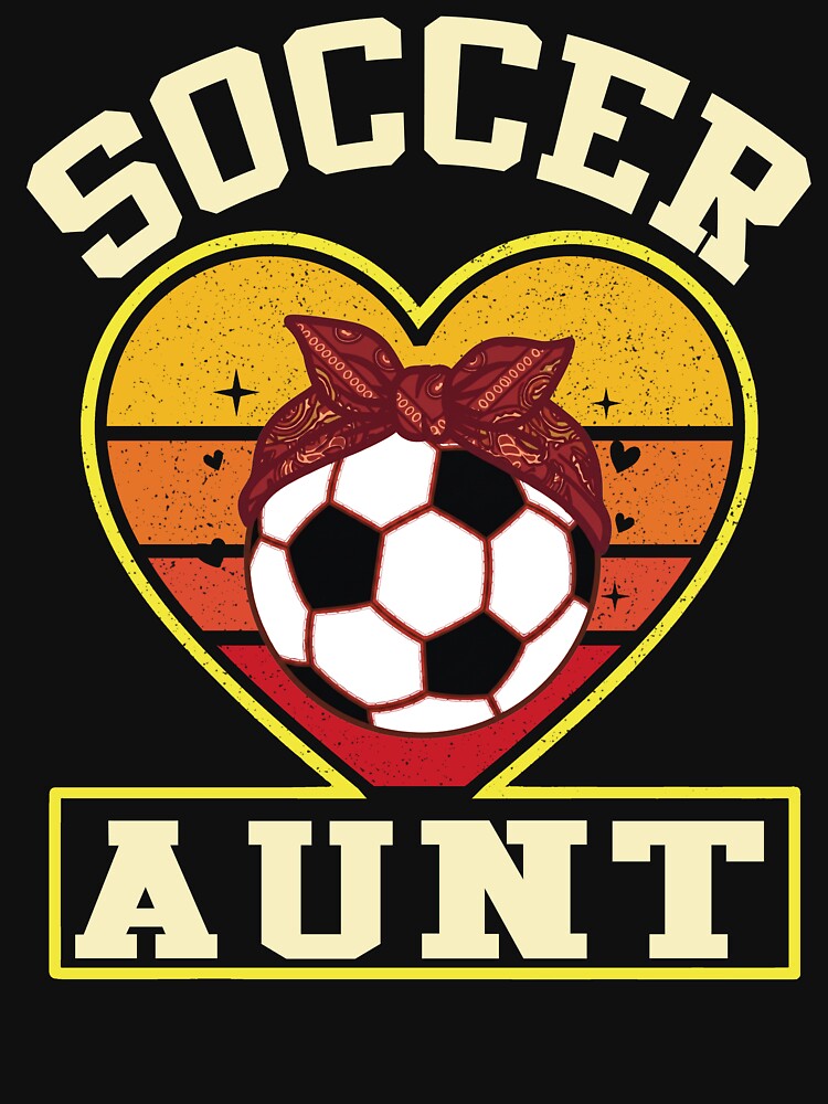 Vintage Soccer Aunt Sunset Heart Tee by LarryMBrown