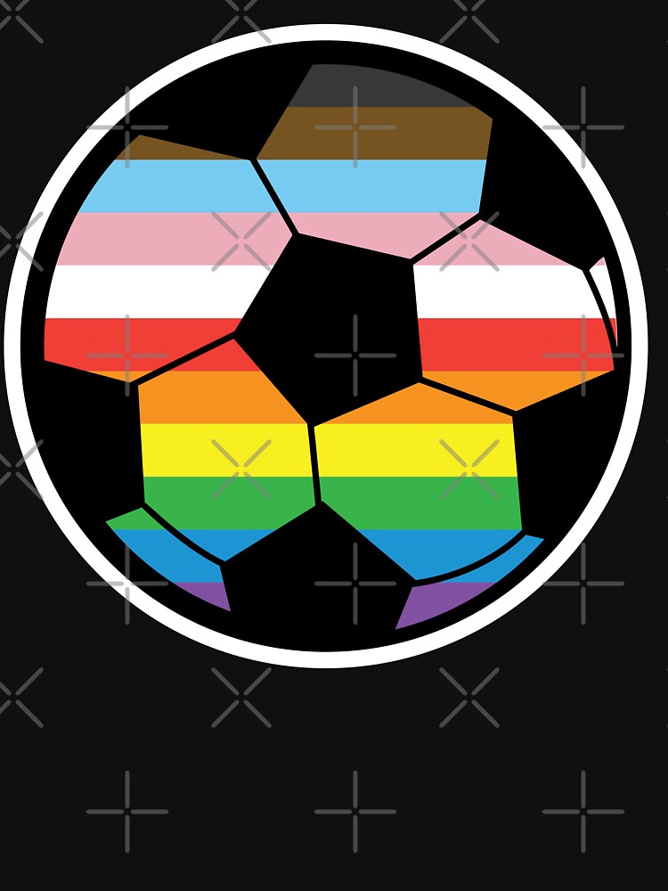 Pride Month rainbow LGBTQIA colorful progess flag rainbow soccer ball by Jdawnink