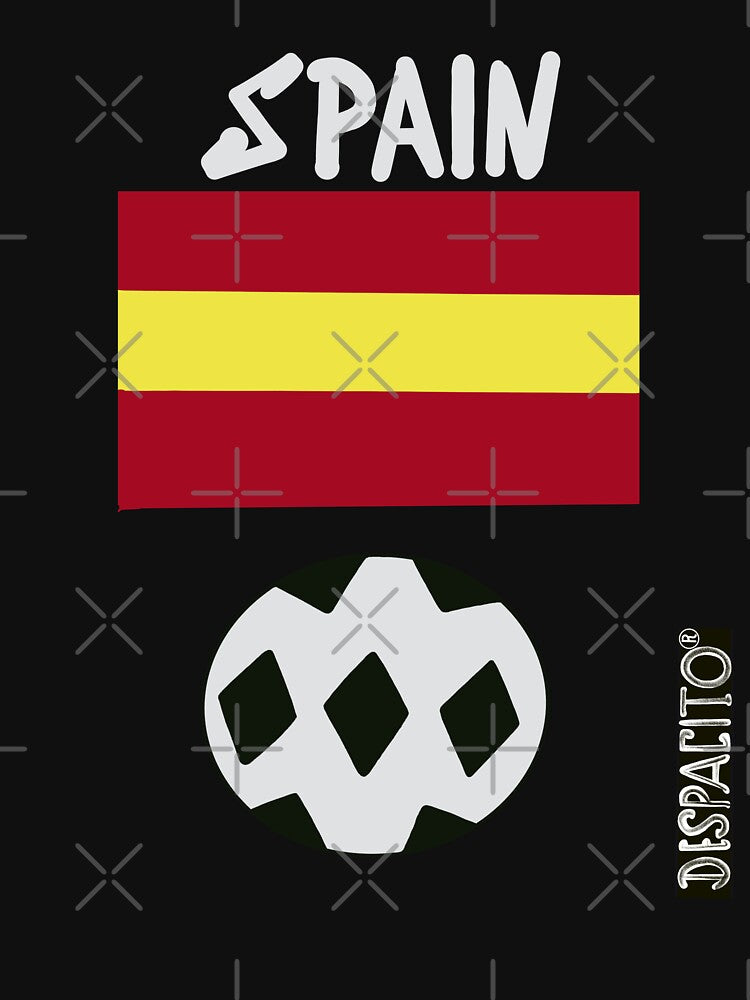 Despacito® Spain Flag Black White Ball Futbol Text by DespacitoBrand