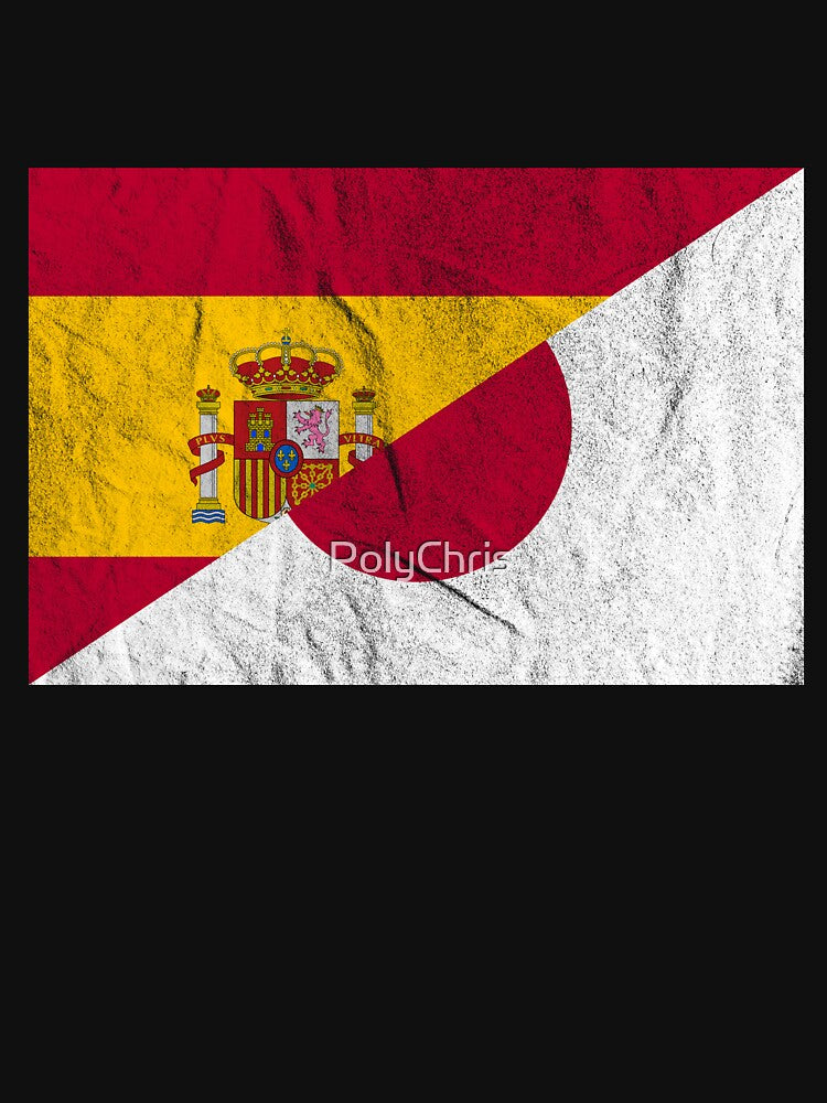 Distressed Spain Japan Flag by Carl's Clothing