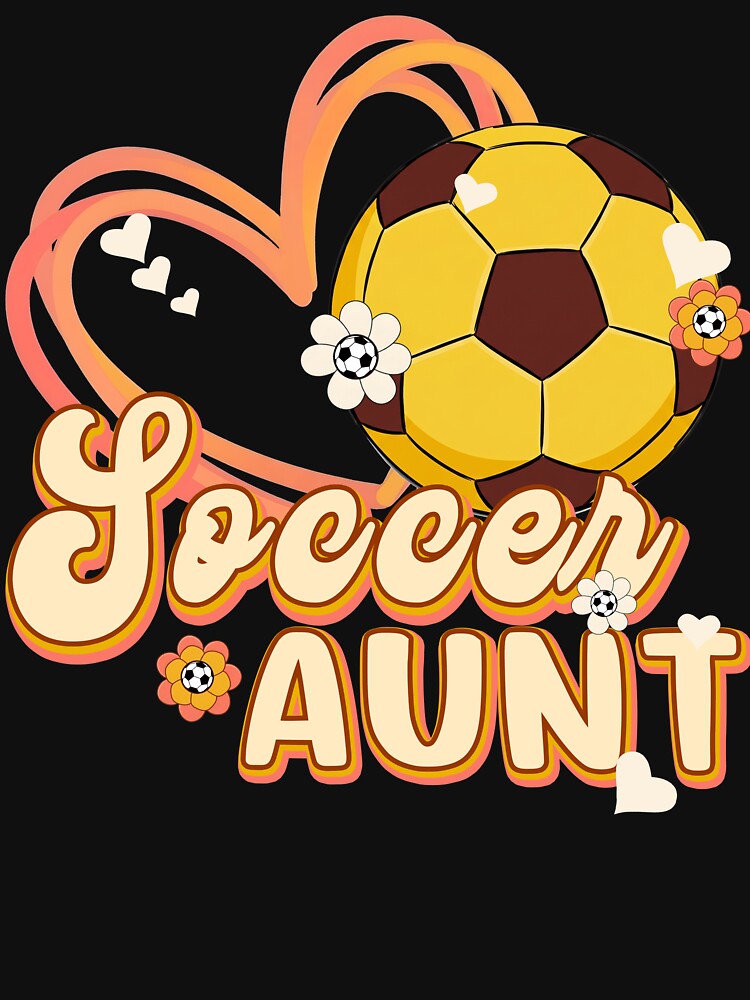 Retro Floral Soccer Aunt Graphic Tee by LarryMBrown
