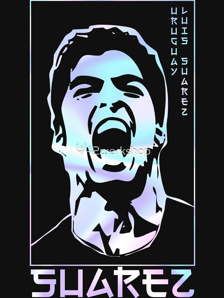 Luis Suarez holographic Style Portrait art illustration by 442workshop