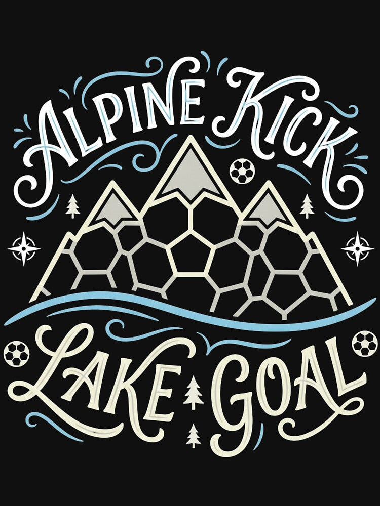 Alpine Kick Lake Goal – Mountain Soccer Design by HappySproutArt