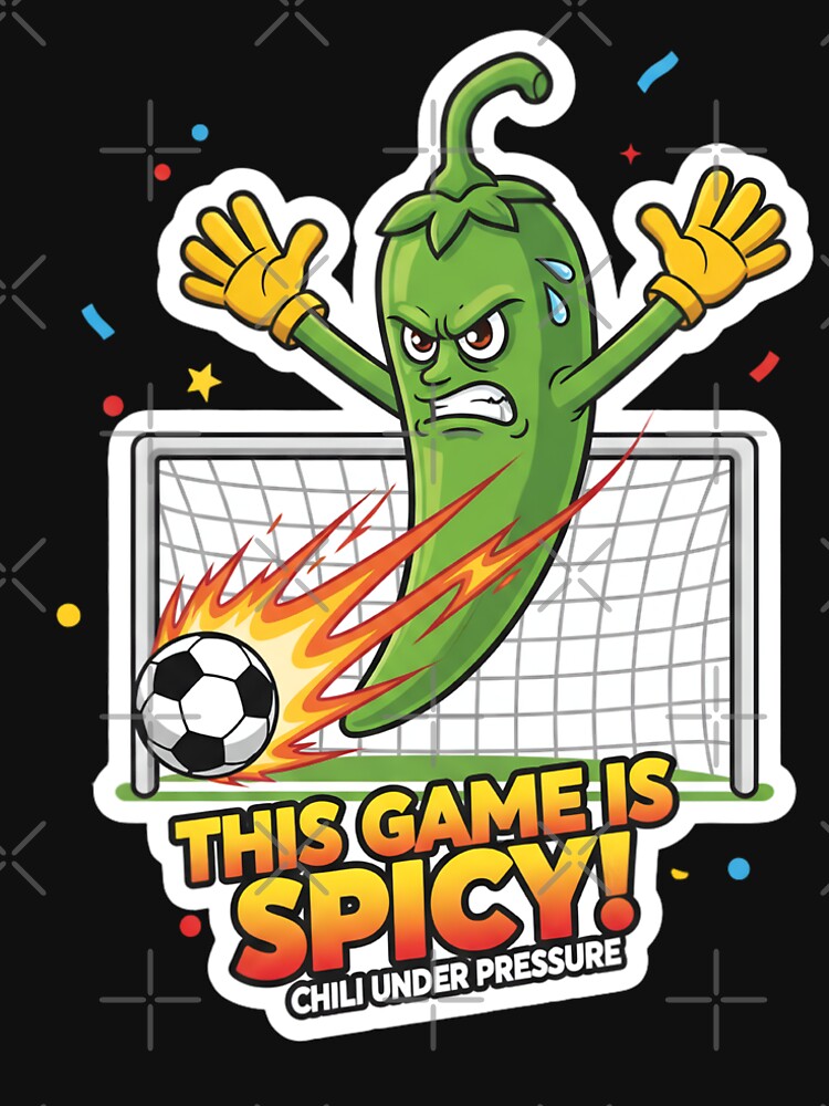 This Game is Spicy! Chili Pepper Soccer Mascot by KiddoCavePrints