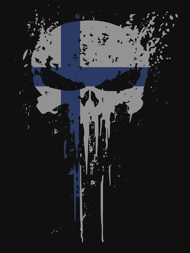 Finland Flag  Skull design by AEGMEDIA