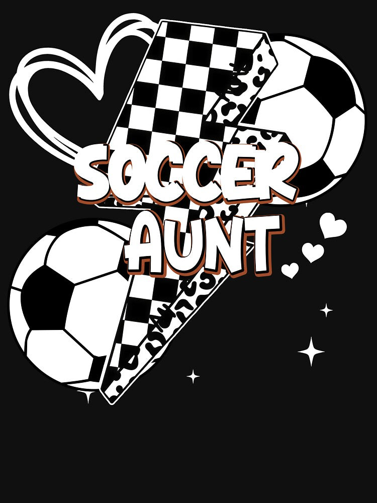 Trendy Soccer Aunt Checkered Lightning Tee by LarryMBrown