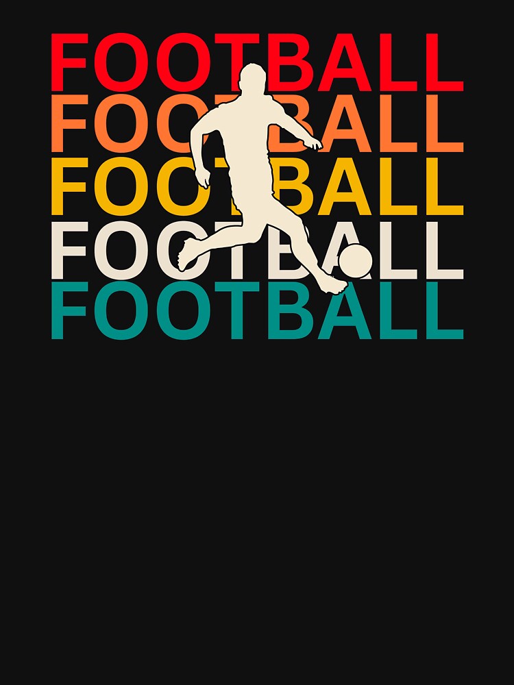 Vintage Football Player Typography | Retro Soccer Lover Graphic Design by Rush2Buy