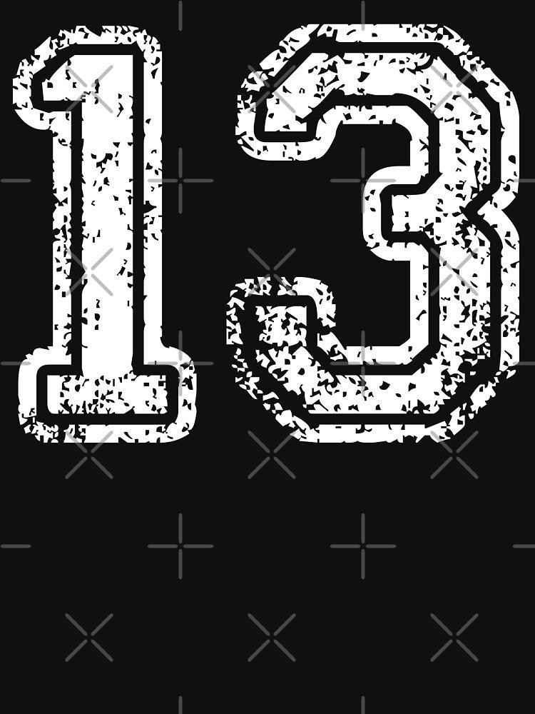 Sport Team Jersey 13 T Shirt Football Soccer Baseball Hockey Basketball Thirteen 13 013 Number by arcadetoystore