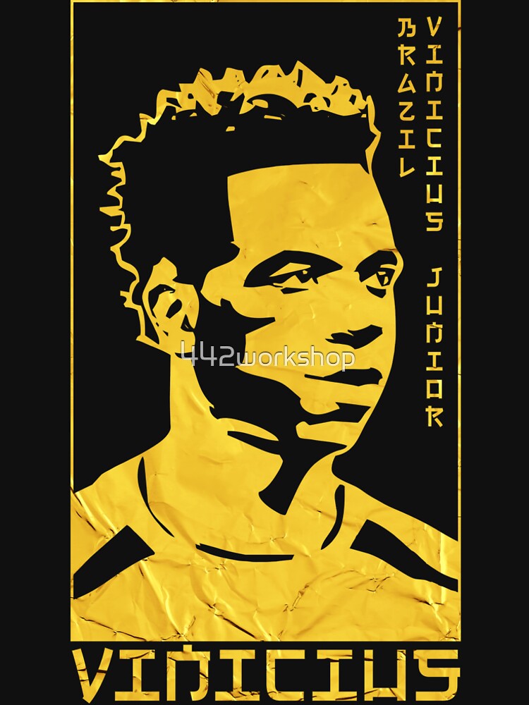 Vinicius Junior Vini Jr. Golden Style Portrait art illustration by 442workshop