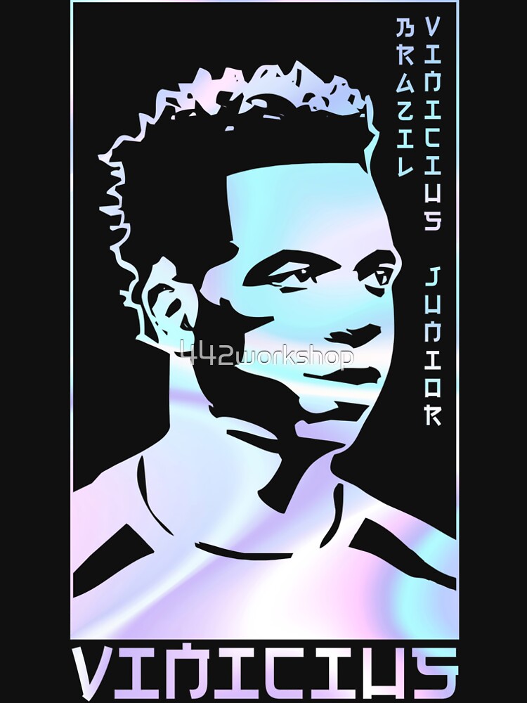 Vinicius Junior Vini Jr. holographic Style Portrait art illustration by 442workshop