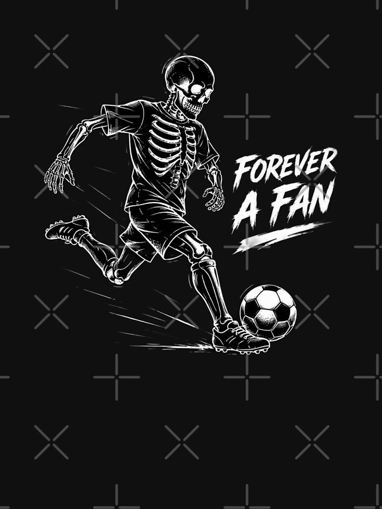 Forever A Fan Football Skeleton | Soccer Skull Street Art by DoneAndDusted