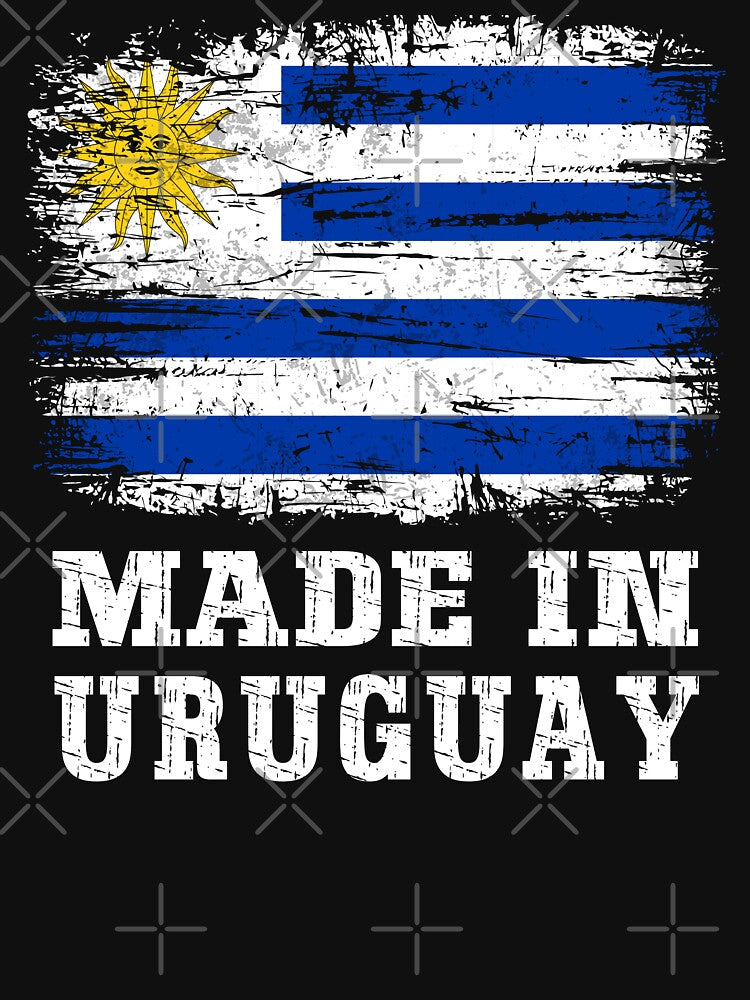 Made In Uruguay Vintage Distressed Flag Country Pride by Dmetalx Art Apparel