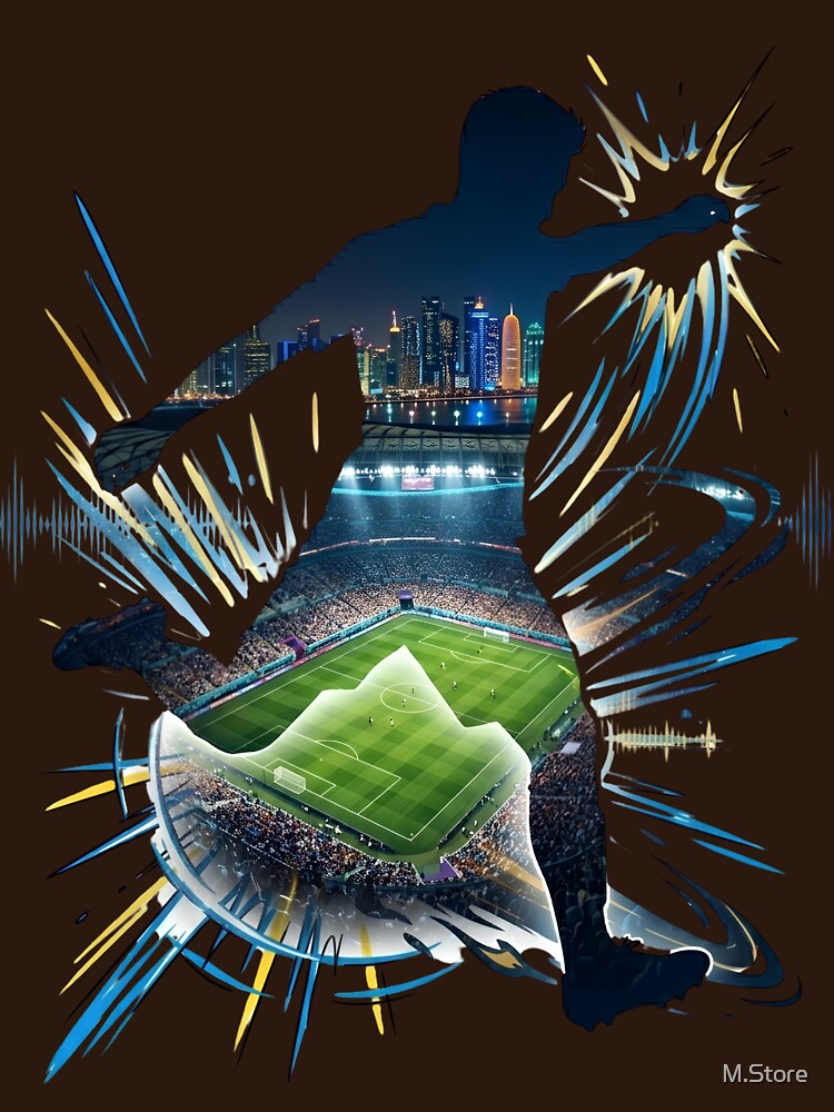 Abstract Soccer Player Stadium Double Exposure - World Game by M.Store