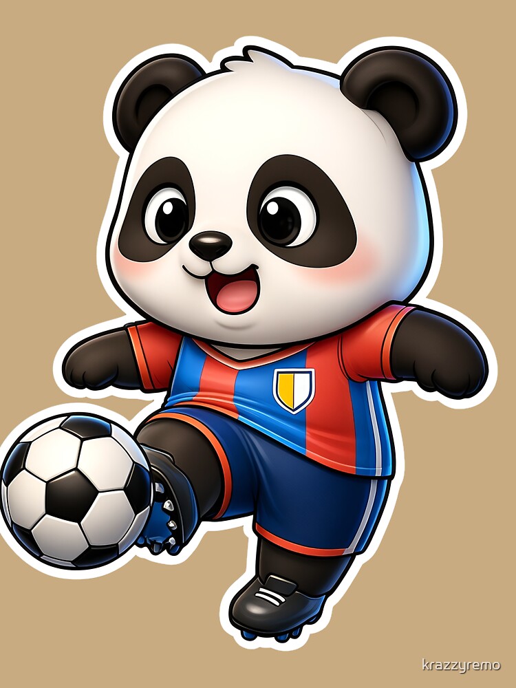 Chibi Panda Soccer Star 3D Sticker by krazzyremo