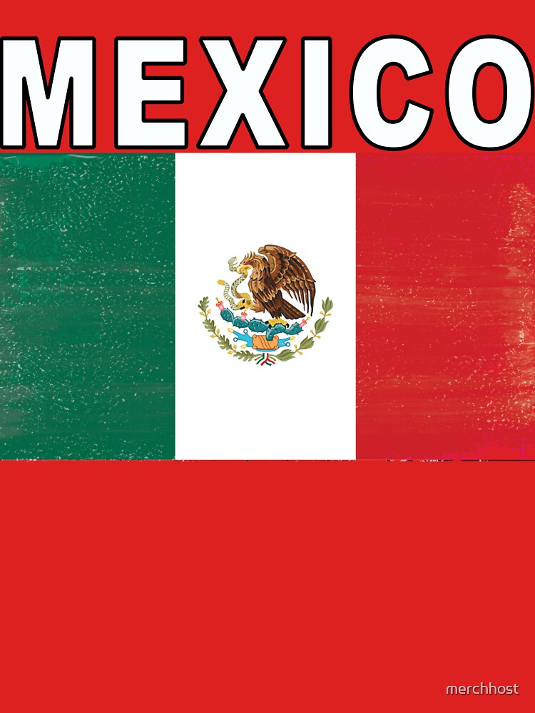 Mexico Distressed Flag Retro Soccer Tee by merchhost