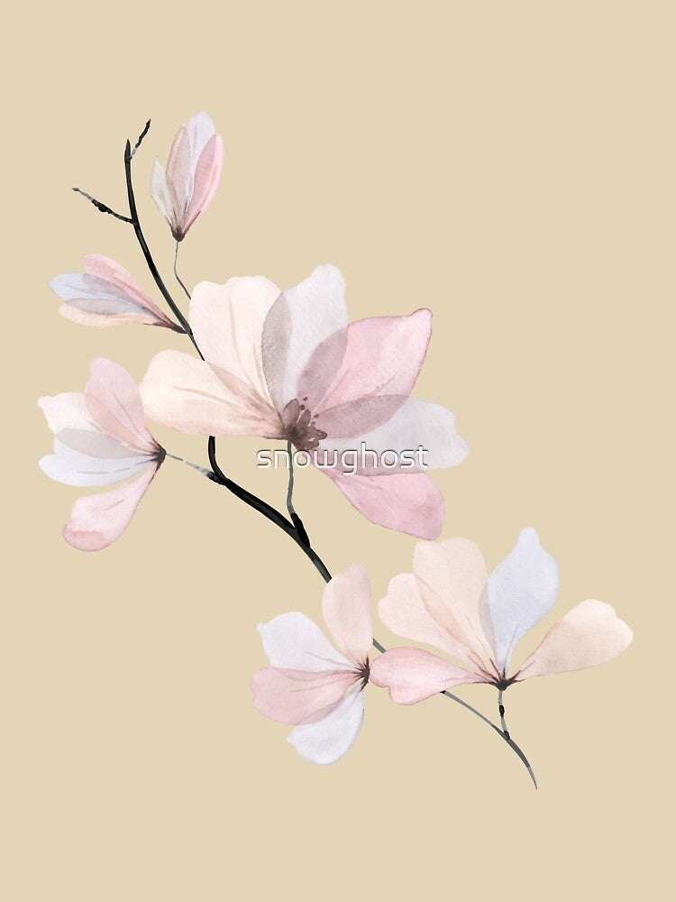 watercolour pastel pink flowers by the snowghost