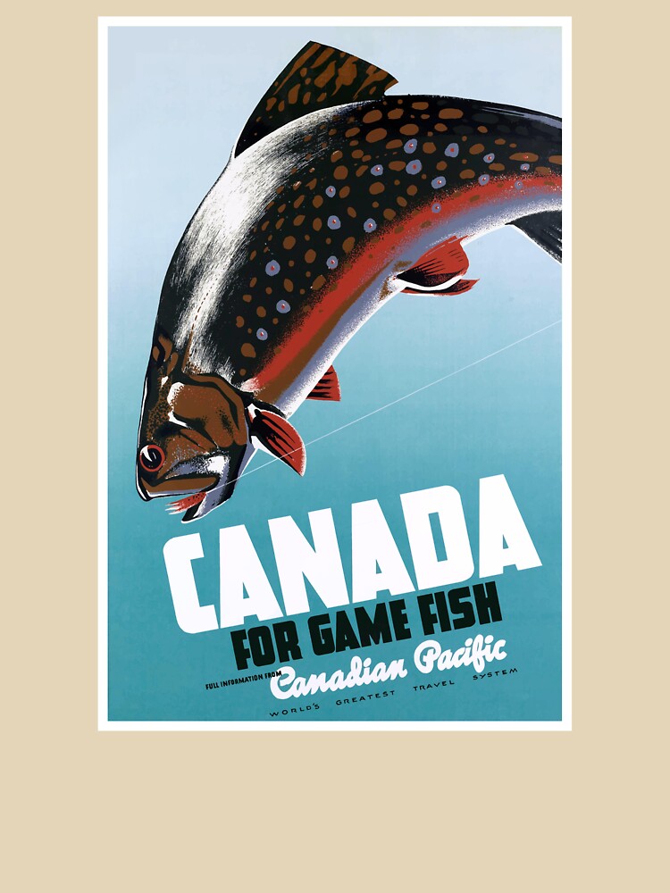 1942 CANADA For Game Fish Travel Poster by retrographics