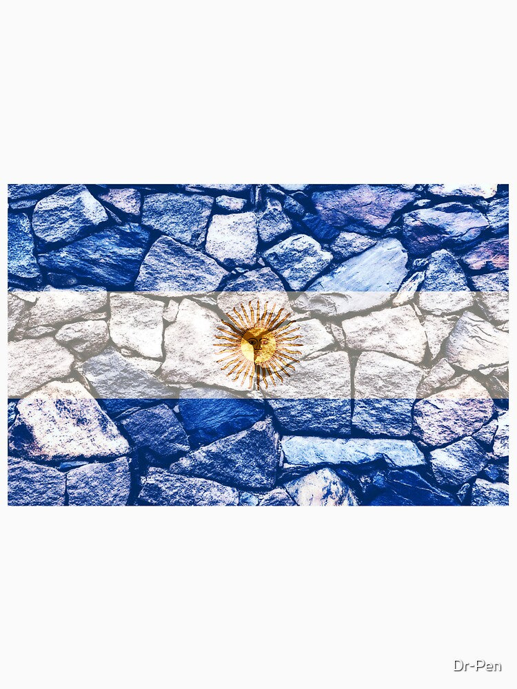Flag of Argentina Rock Wall Masculine Manly Rugged Textured Flags Rustic For Him by Dr-Pen