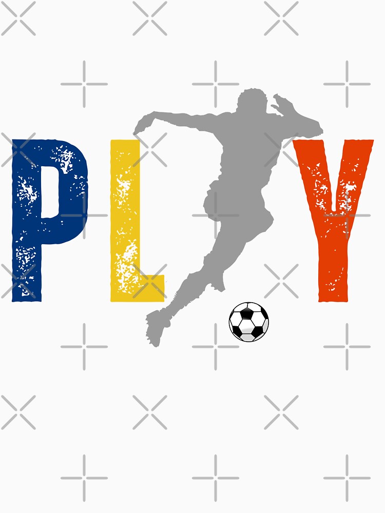 Play Soccer – Colorful Sports Typography with Football Icon – Grunge Style Design by MP-GRAPHIXS