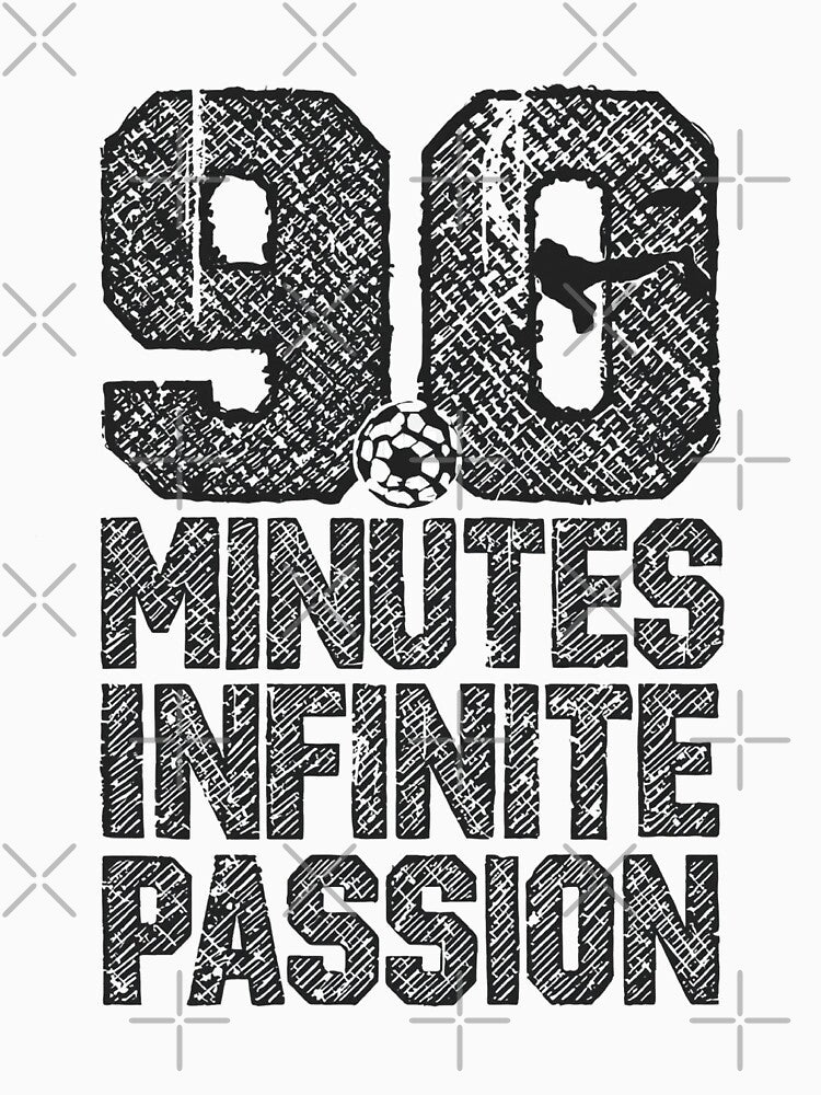 90 Minutes Infinite Passion - Grunge Football Quote by ConfuseLab Alt