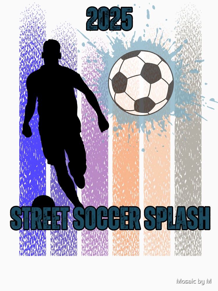 Street Soccer Splash – Retro Grunge Football Art by Mosaic by M
