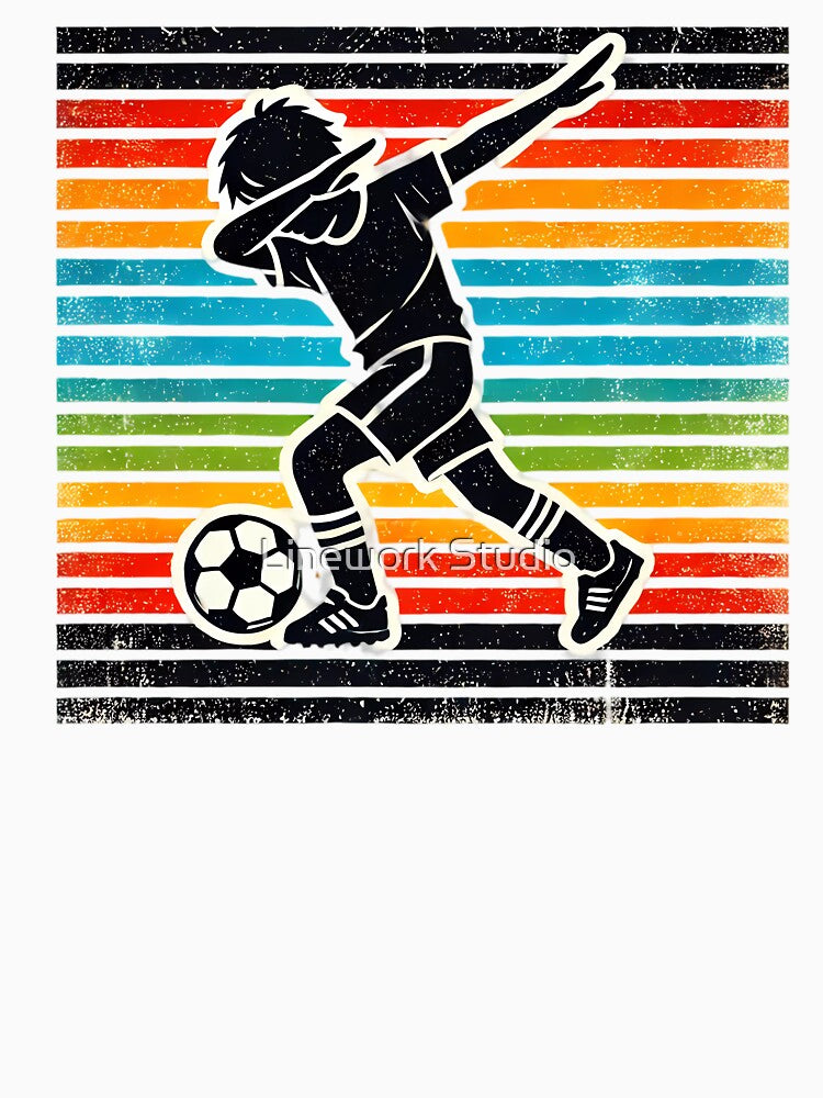 Retro Soccer Dab - Kicking It Old School. by Linework Studio