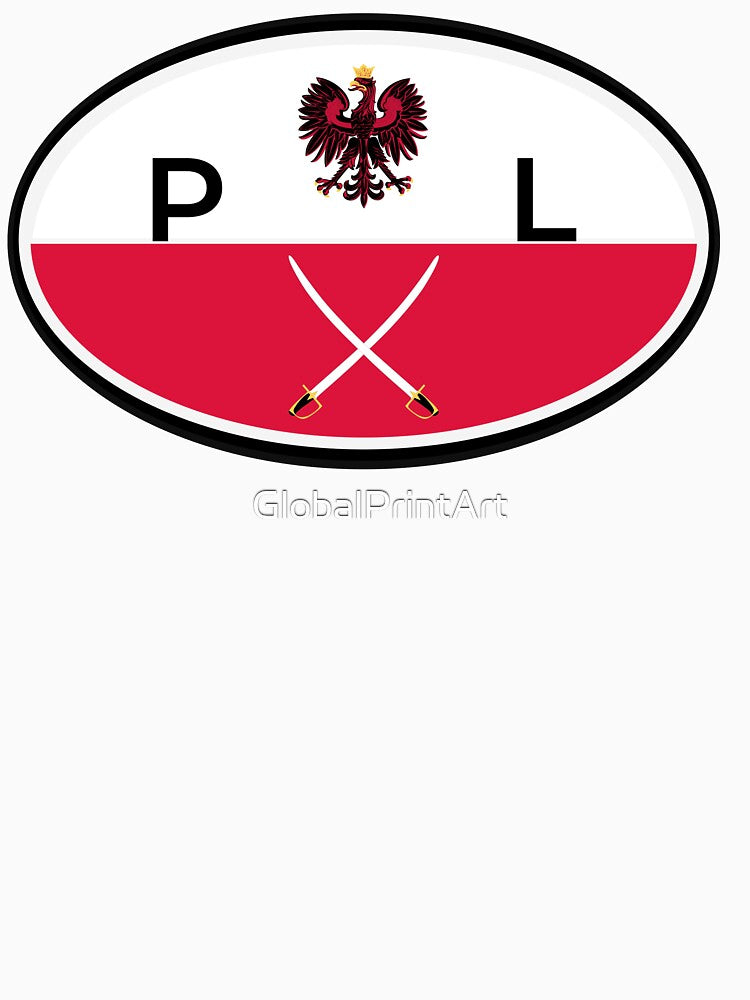 poland flag oval polish eagle by GlobalPrintArt