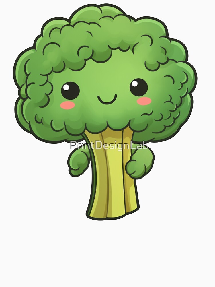 Sweet and Simple Broccoli, cute simple broccoli by PrintDesignLab