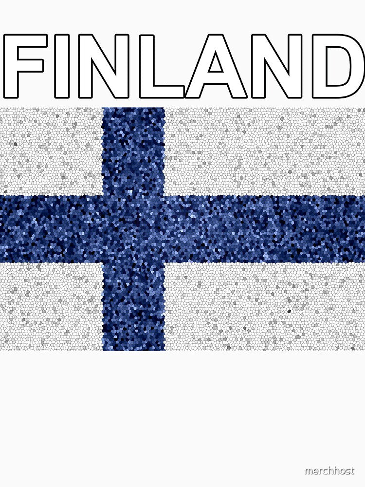 Finland Flag Deluxe Mosaic Style by merchhost
