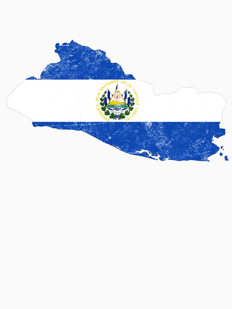 El Salvador Flag Map tshirt distressed vintage by farhanhafeez