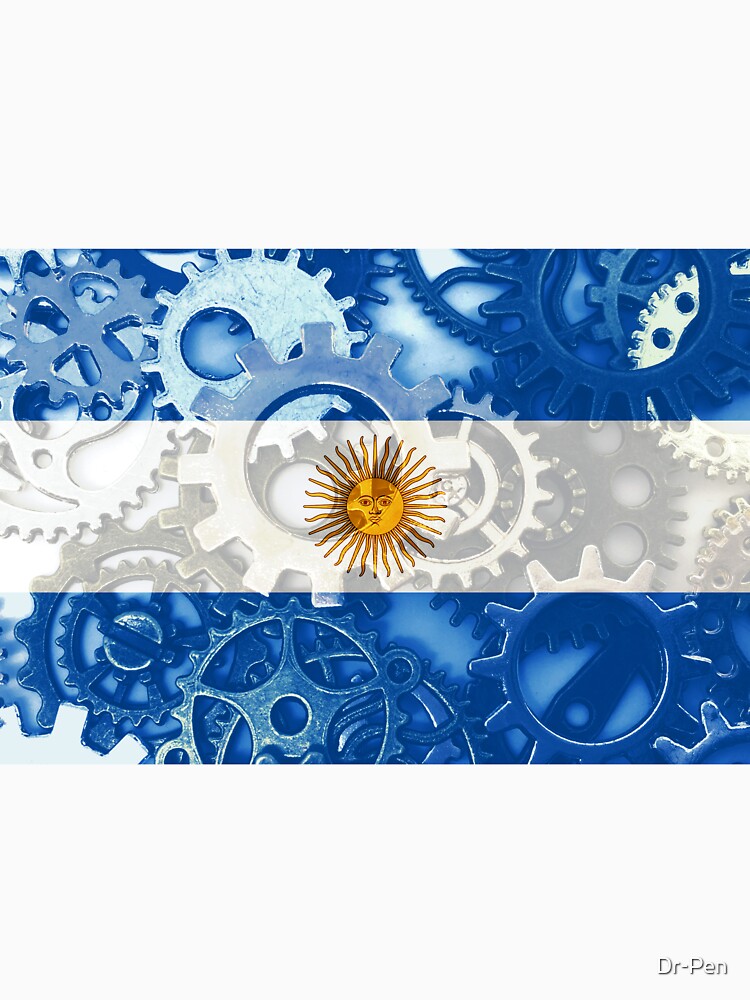 Gear Flag of Argentina Industrial Mechanic Engineer Flags by Dr-Pen