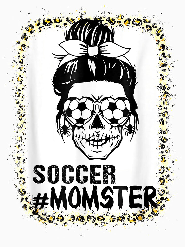 Momster Soccer Mom Messy Bun Skull Halloween by RyanKramer