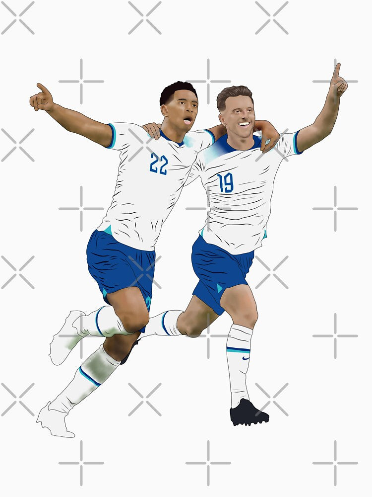 Bellingham Mason Mount England Goal Celebration Minimalist by Hevding