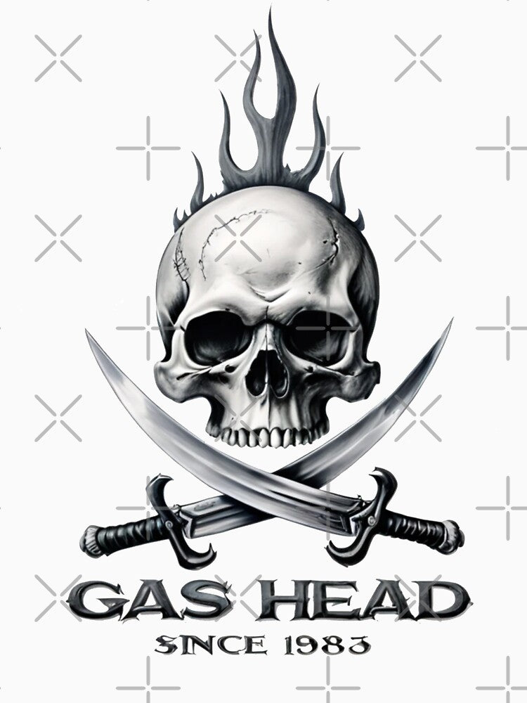gas head skull and swords by JasonTrivettart