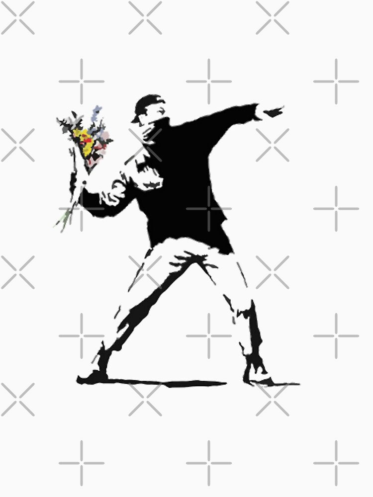 Banksy Flower Thrower T-Shirt by Mysagi