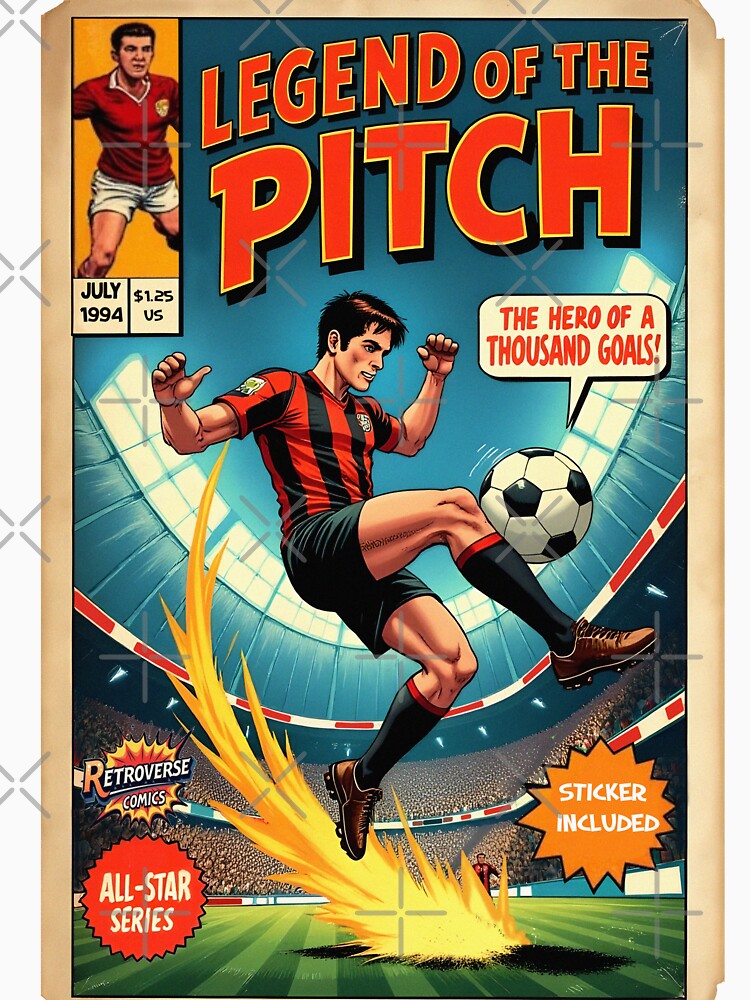 Comic book cover poster soccer player by JonelleTshirts