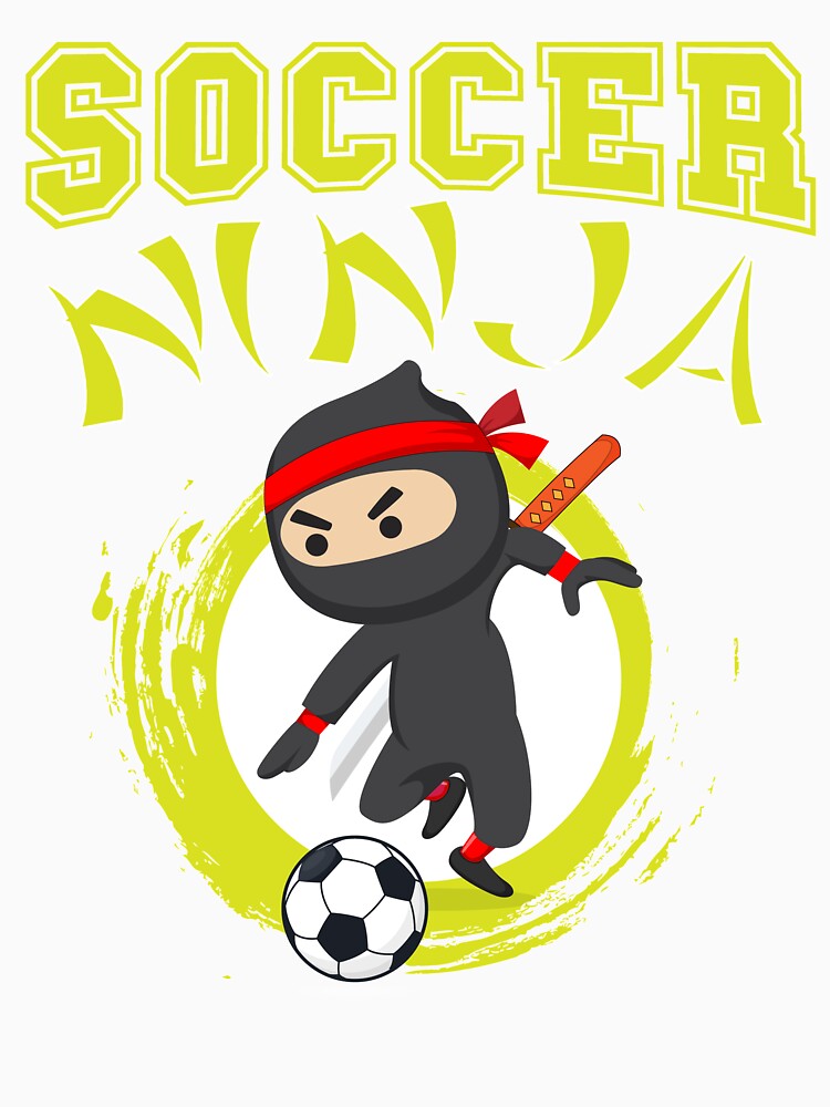 Funny Soccer Ninja Player Cute Foot-ball Game Grunge Design for Kids by WhiteTears