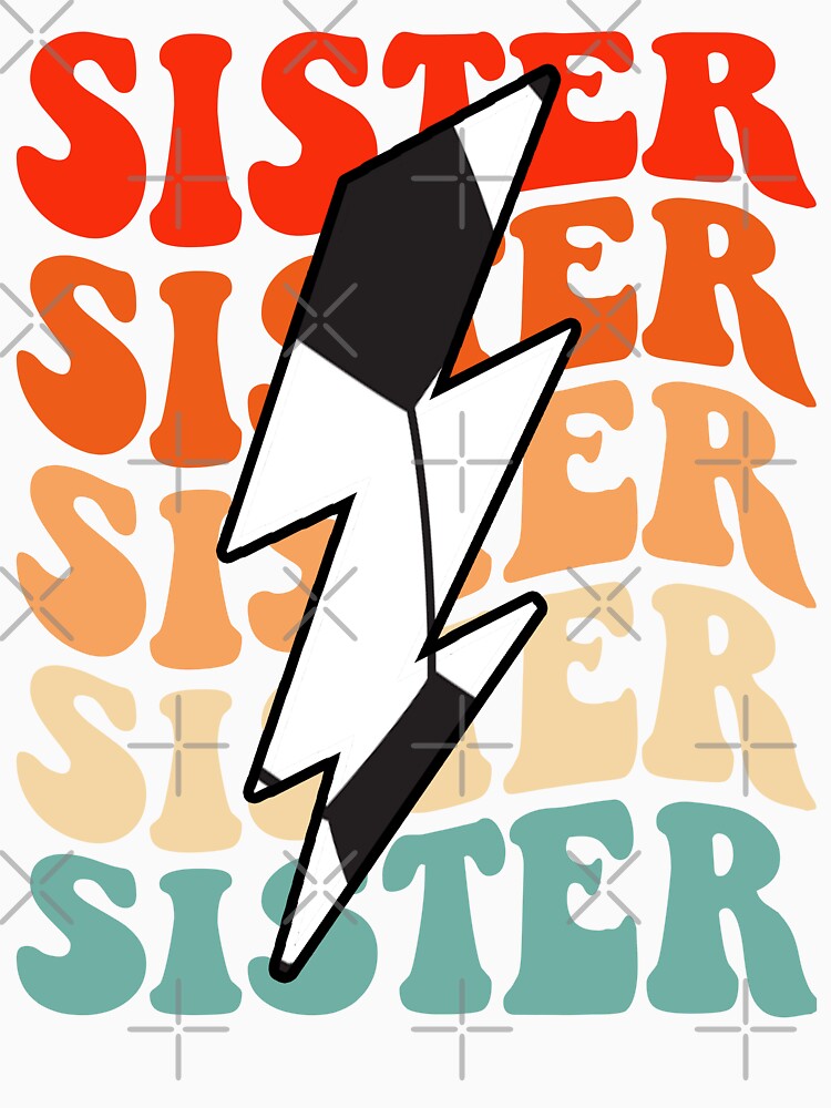 Soccer Sister Retro Groovy Lightning Bolt Mother’s Day by Christina-grich