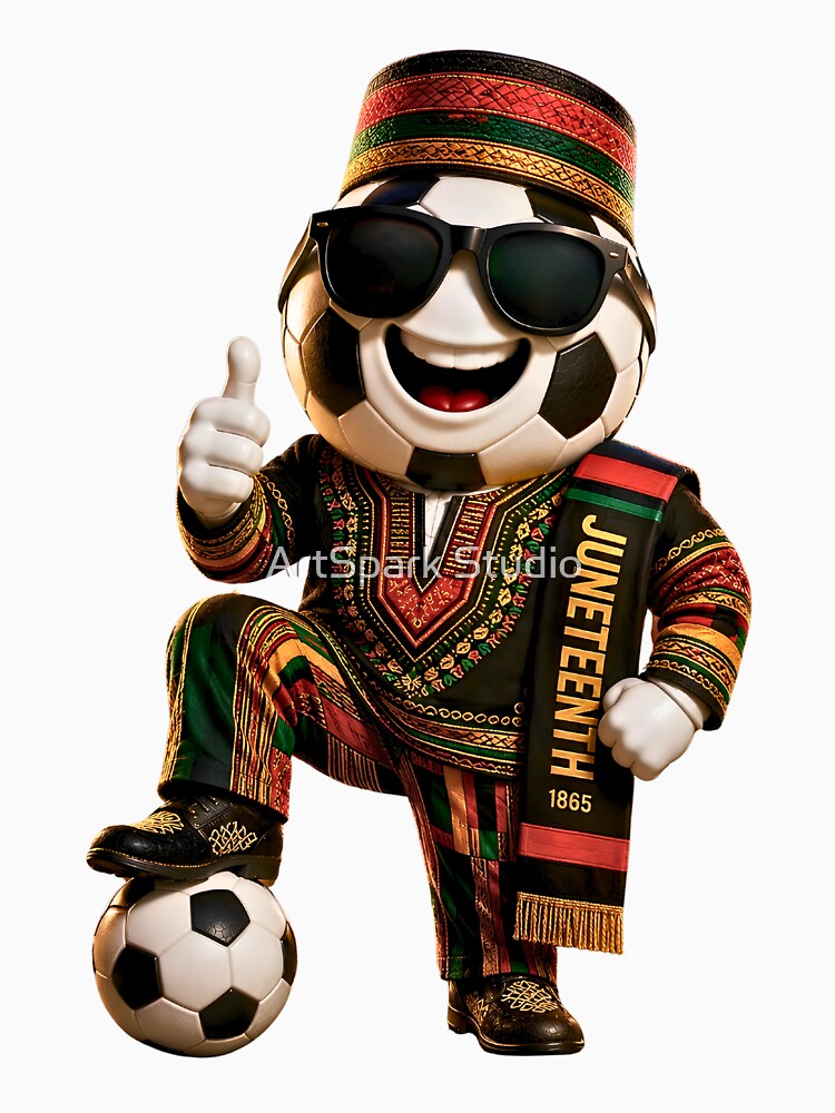 Juneteenth Soccer Mascot Cultural Football Cartoon Graphic by ArtSpark Studio