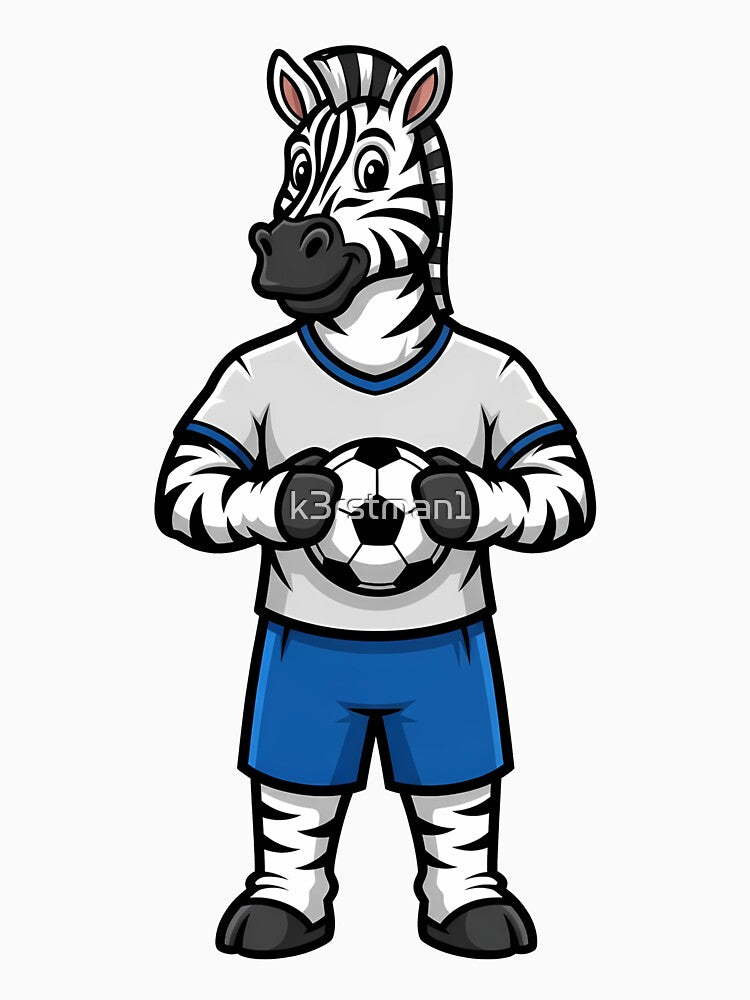 Zebra Soccer Player Mascot Fun by k3rstman1